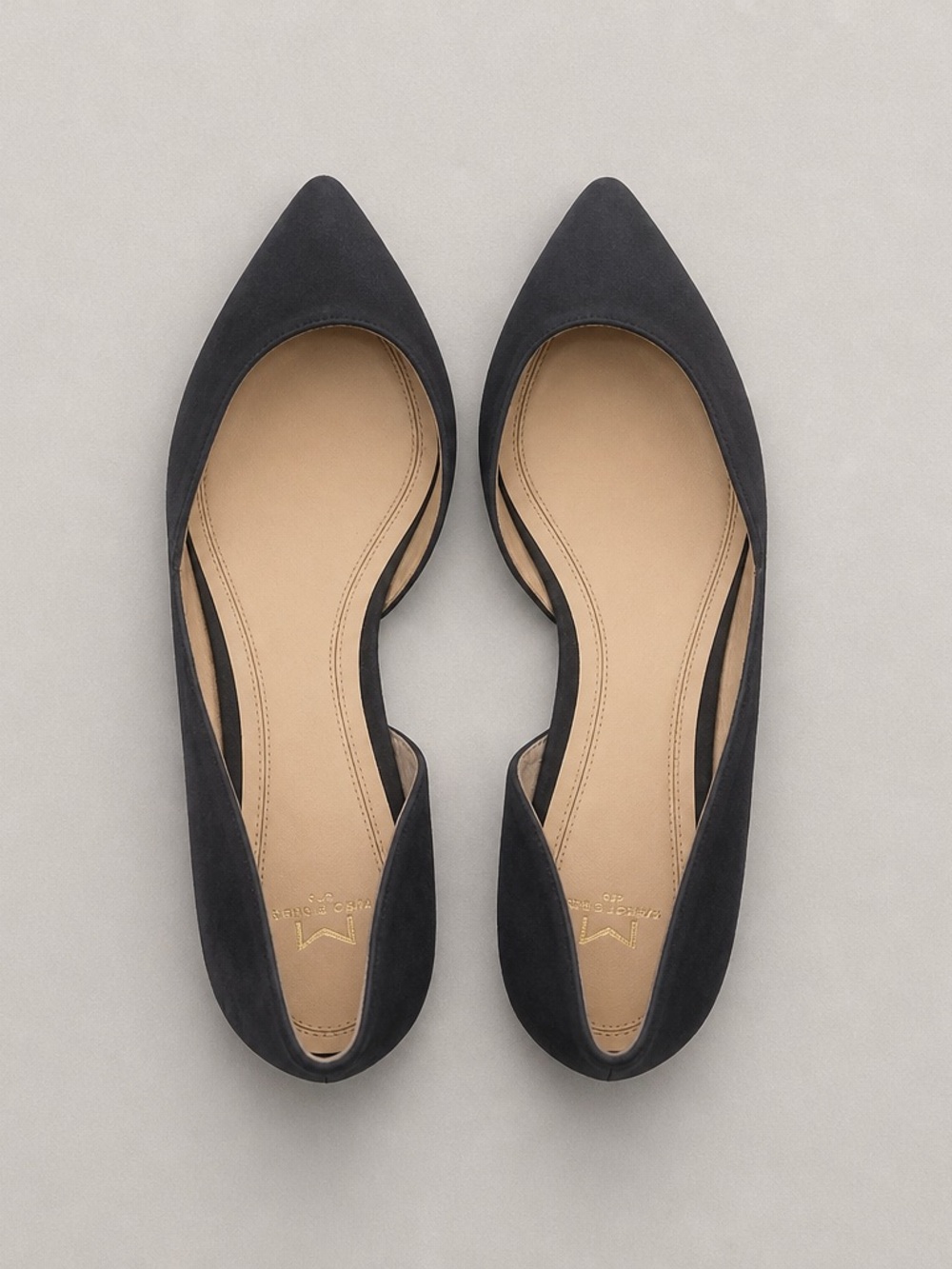 Marc Fisher LTD navy Suede D’Orsay Pointed Toe Flats Size 9.5M
